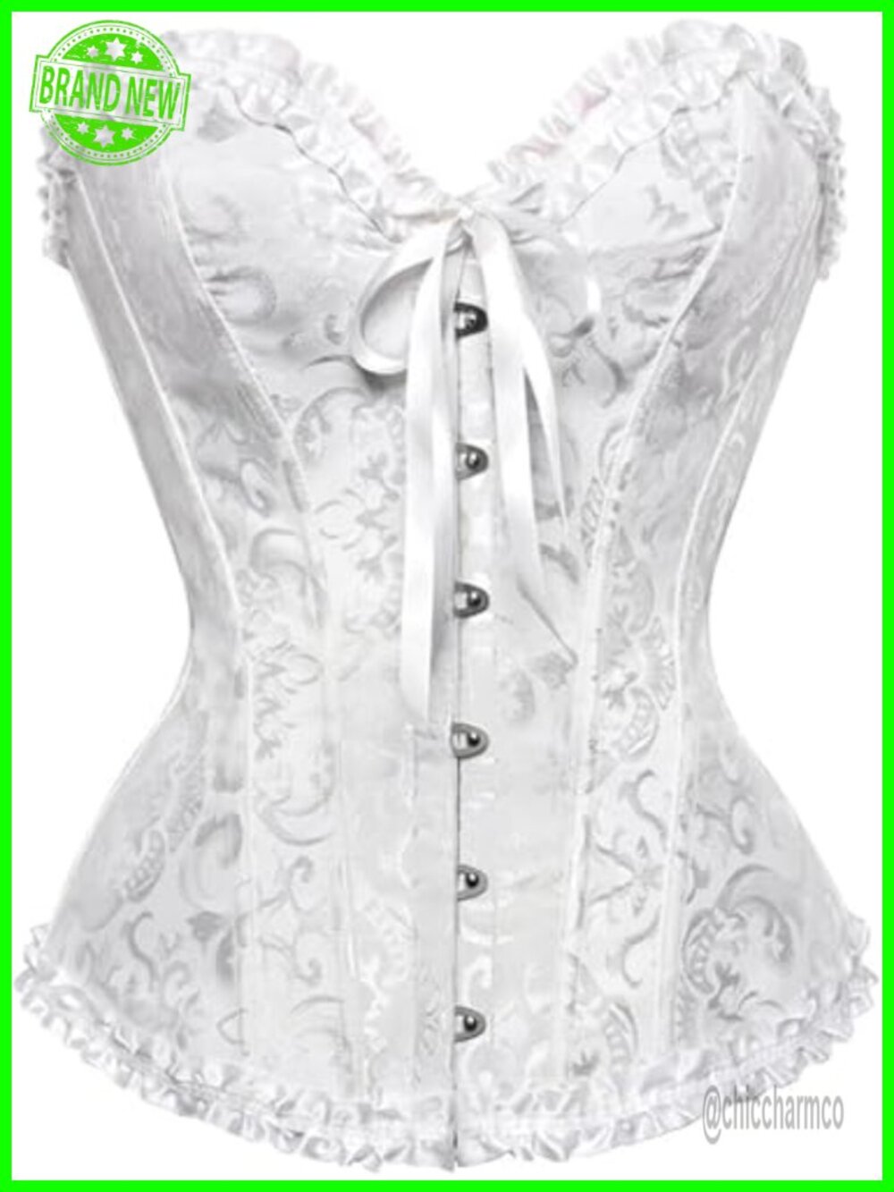 Plus Size Santa Claus Corset Top Boned Overbust Bustier Lace Up Push Up